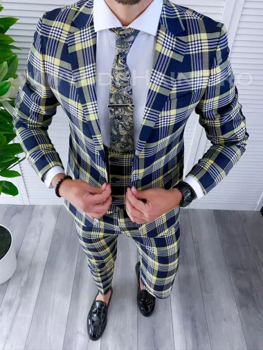 Costum barbati slim fit + Vesta B4225 S2-1